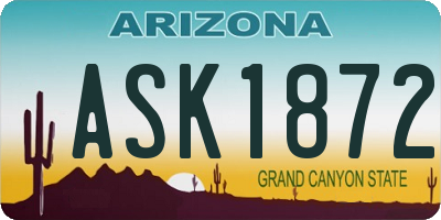 AZ license plate ASK1872