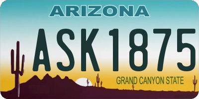 AZ license plate ASK1875