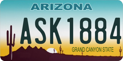 AZ license plate ASK1884