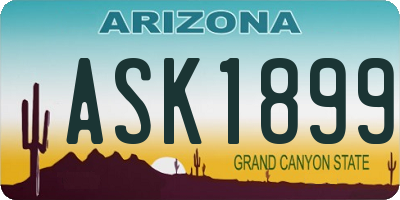 AZ license plate ASK1899