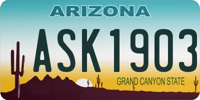 AZ license plate ASK1903