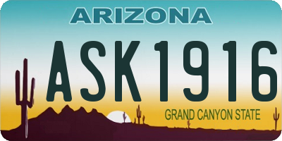 AZ license plate ASK1916