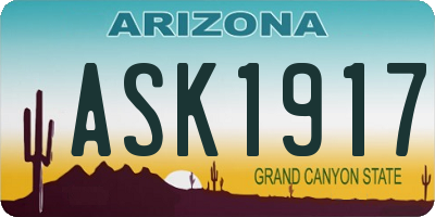 AZ license plate ASK1917