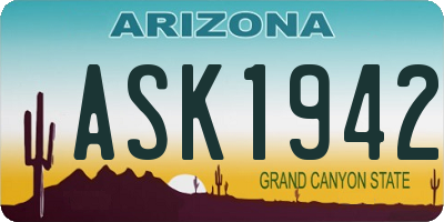 AZ license plate ASK1942