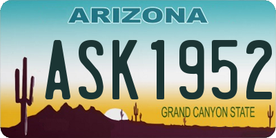 AZ license plate ASK1952