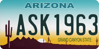 AZ license plate ASK1963