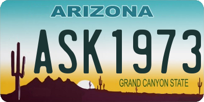 AZ license plate ASK1973