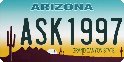 AZ license plate ASK1997