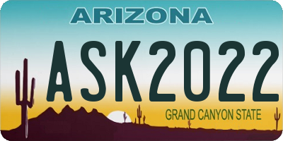 AZ license plate ASK2022