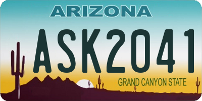AZ license plate ASK2041