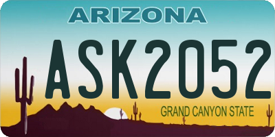 AZ license plate ASK2052