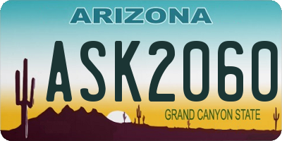 AZ license plate ASK2060
