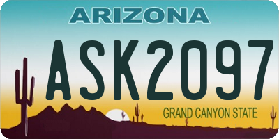 AZ license plate ASK2097