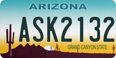 AZ license plate ASK2132