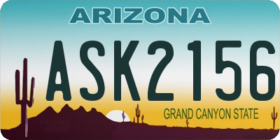 AZ license plate ASK2156
