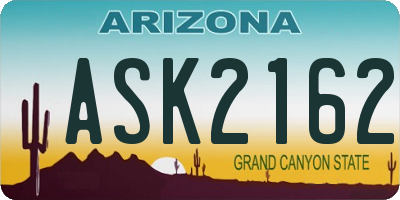 AZ license plate ASK2162