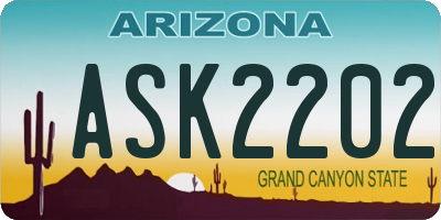AZ license plate ASK2202