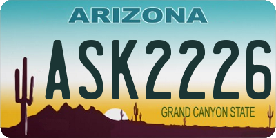 AZ license plate ASK2226
