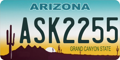 AZ license plate ASK2255