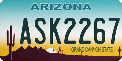 AZ license plate ASK2267