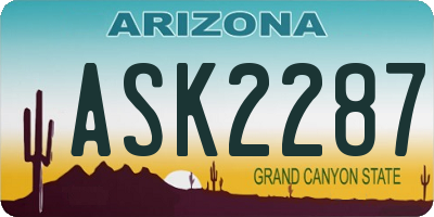 AZ license plate ASK2287