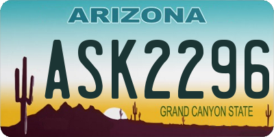 AZ license plate ASK2296