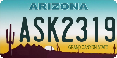 AZ license plate ASK2319
