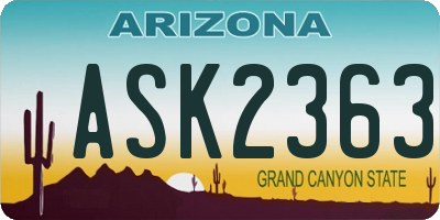 AZ license plate ASK2363