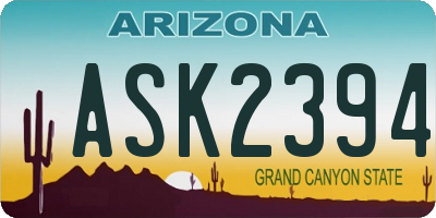 AZ license plate ASK2394