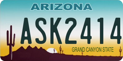AZ license plate ASK2414
