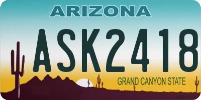 AZ license plate ASK2418