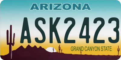 AZ license plate ASK2423