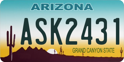 AZ license plate ASK2431