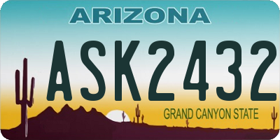 AZ license plate ASK2432