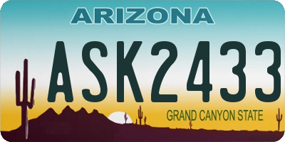 AZ license plate ASK2433