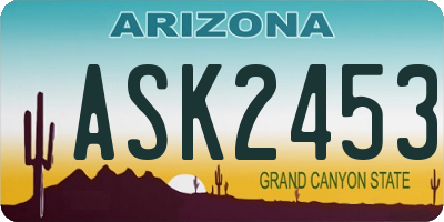 AZ license plate ASK2453