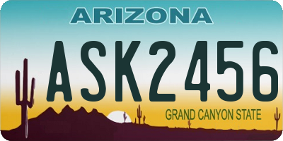 AZ license plate ASK2456