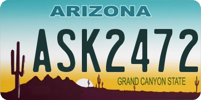 AZ license plate ASK2472