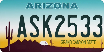 AZ license plate ASK2533
