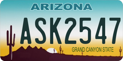 AZ license plate ASK2547