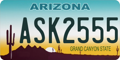 AZ license plate ASK2555