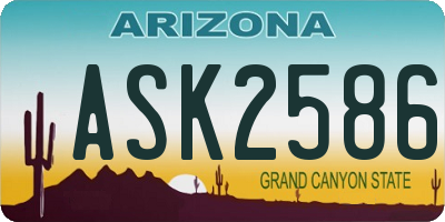 AZ license plate ASK2586