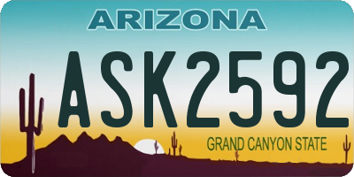 AZ license plate ASK2592
