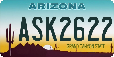 AZ license plate ASK2622