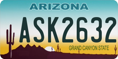 AZ license plate ASK2632