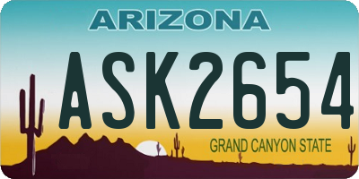 AZ license plate ASK2654