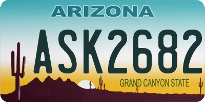 AZ license plate ASK2682
