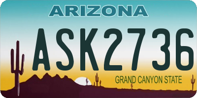 AZ license plate ASK2736