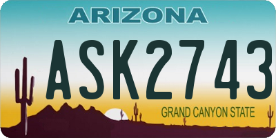 AZ license plate ASK2743