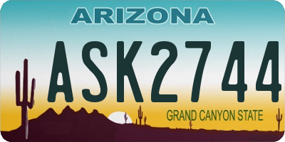 AZ license plate ASK2744